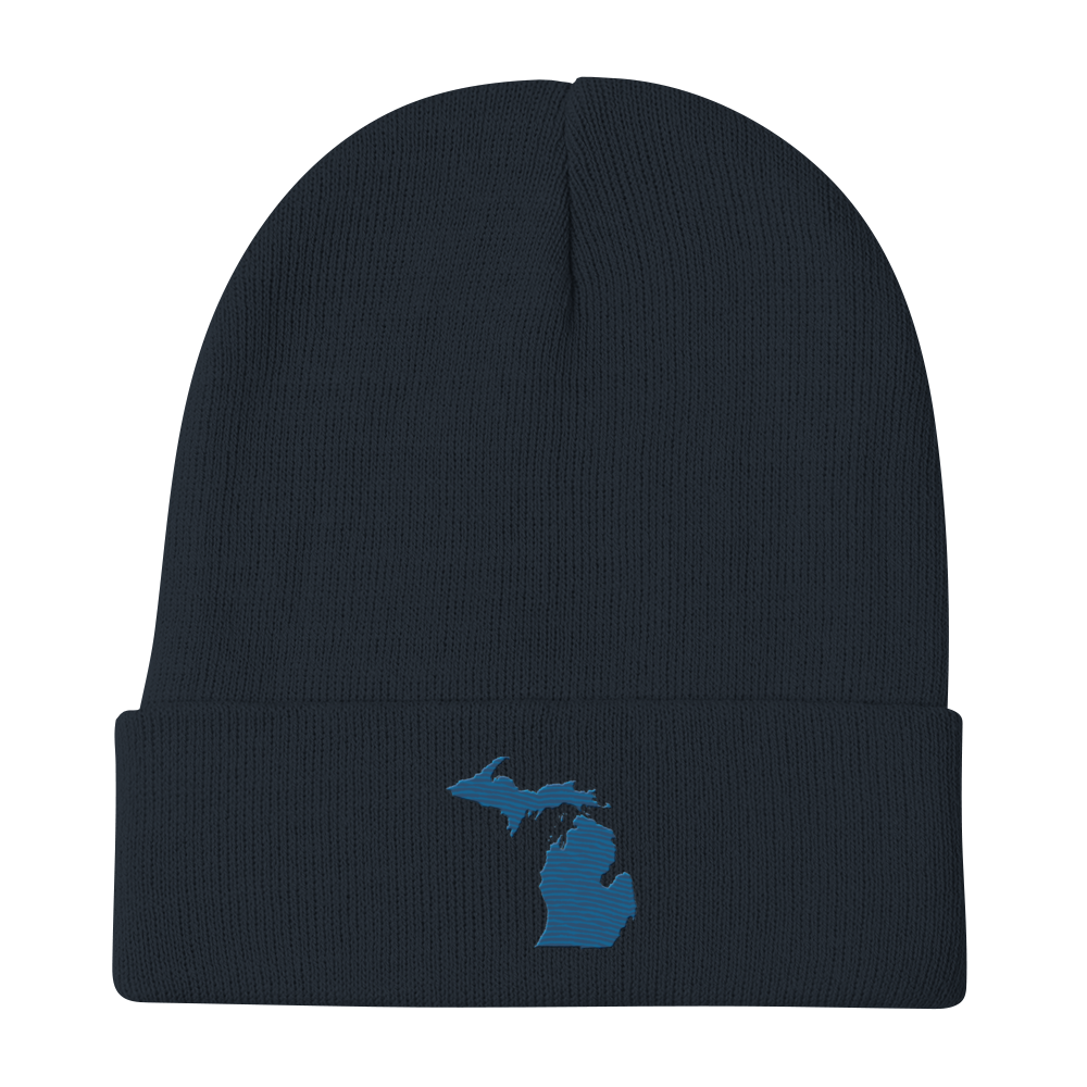 Michigan Winter Beanie | Blueberry Outline