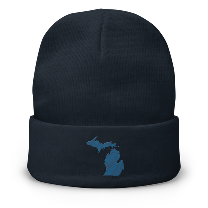 Michigan Winter Beanie | Blueberry Outline