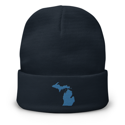 Michigan Winter Beanie | Superior Blue Outline