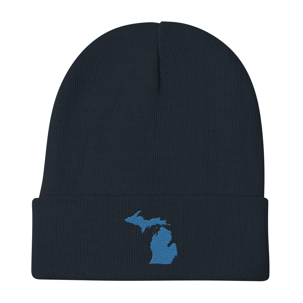 Michigan Winter Beanie | Superior Blue Outline