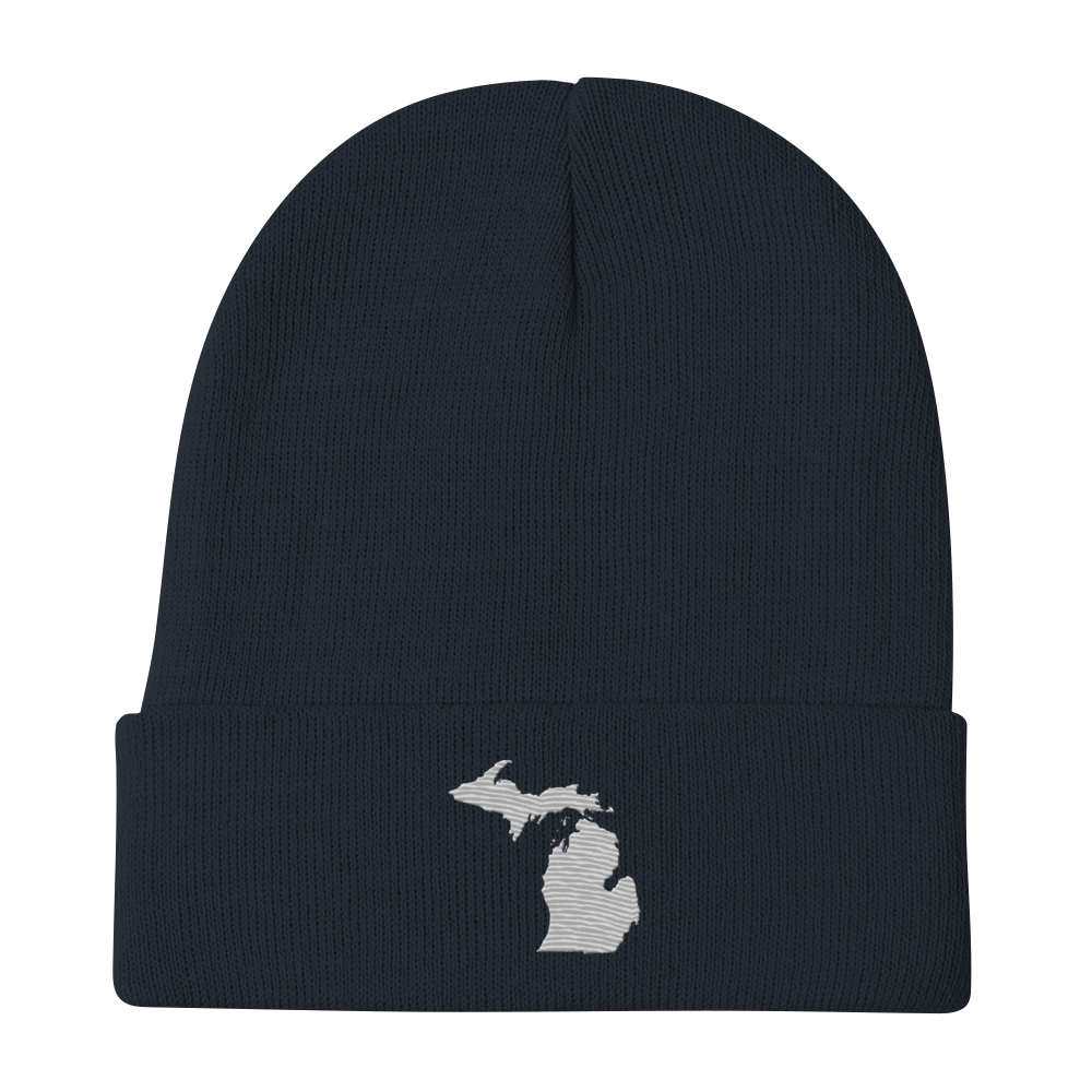 Michigan Winter Beanie | Platinum Outline