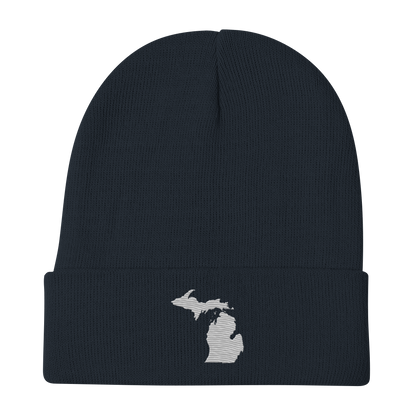 Michigan Winter Beanie | Platinum Outline