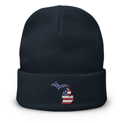 Michigan Winter Beanie | Patriotic Outline