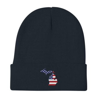 Michigan Winter Beanie | Patriotic Outline