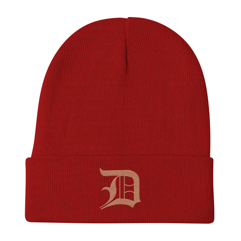 Detroit 'Old English D' Winter Beanie (Copper)