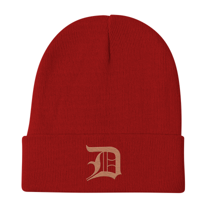 Detroit 'Old English D' Winter Beanie (Copper)