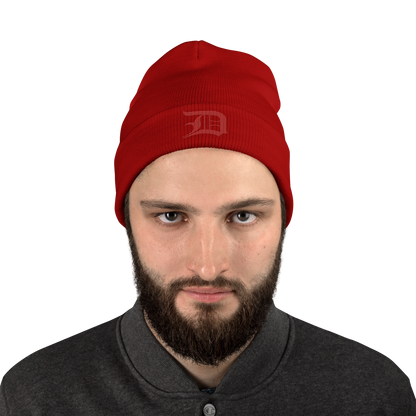 Detroit 'Old English D' Winter Beanie (Alform Red)