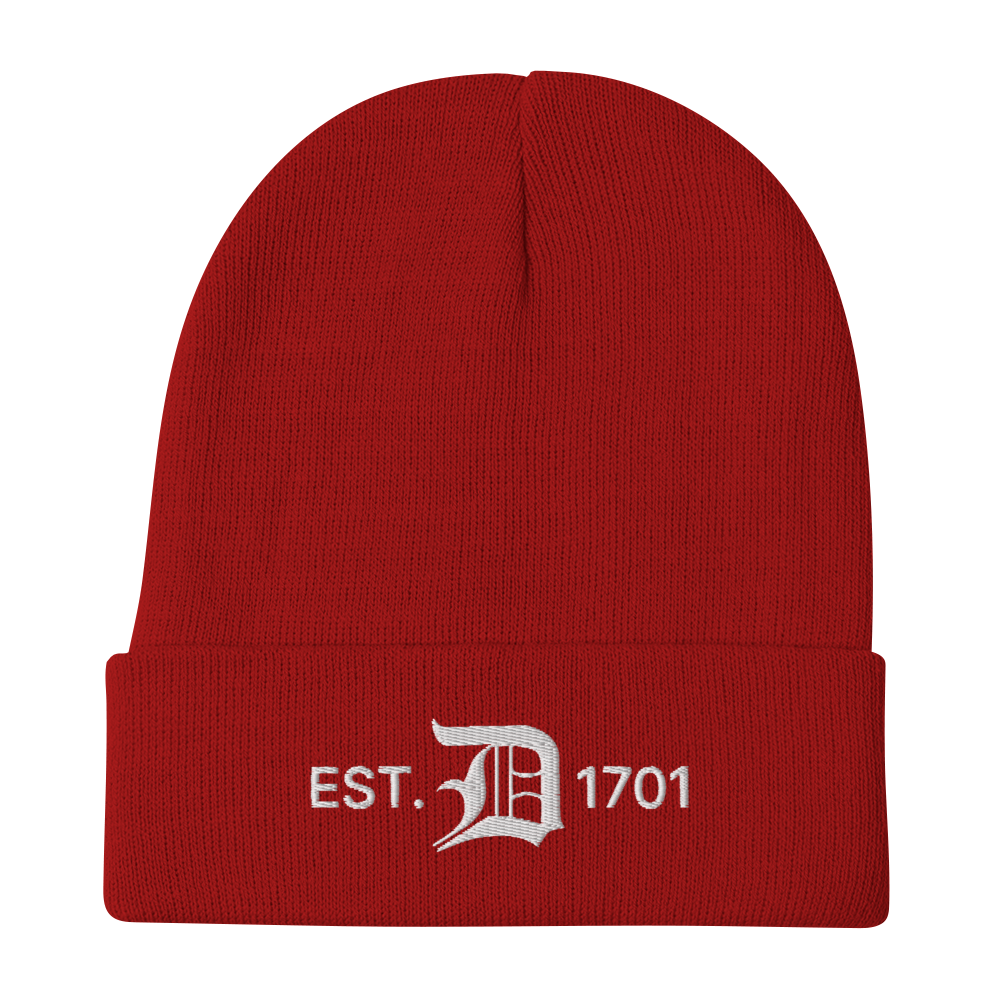 Detroit 'EST. 1701' Winter Beanie (w/ Old English 'D')