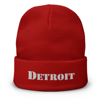 'Detroit' Winter Beanie (Army Front)