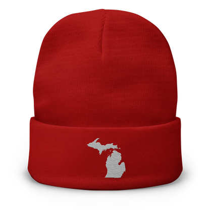 Michigan Winter Beanie | Platinum Outline