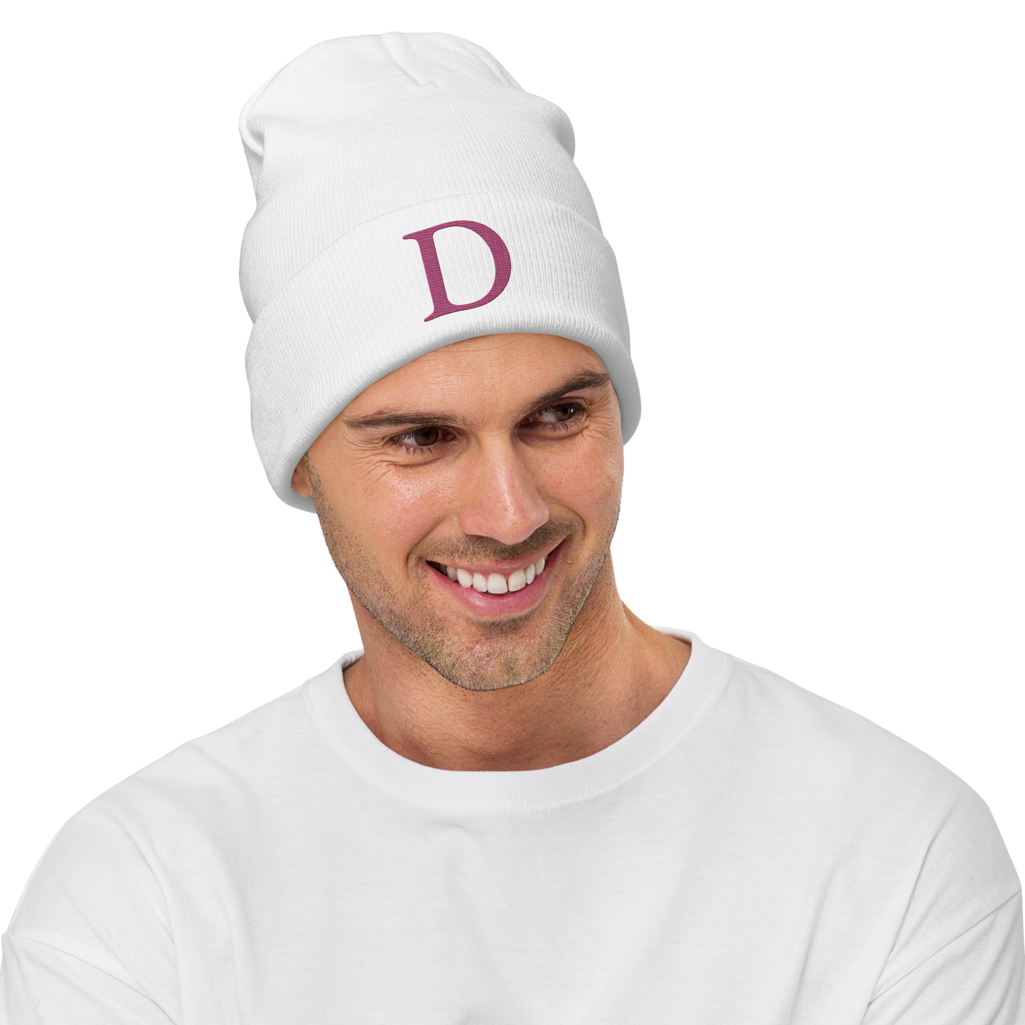 Detroit 'Old French D' Winter Beanie (Apple Blossom Pink)