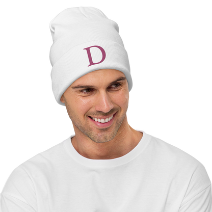 Detroit 'Old French D' Winter Beanie (Apple Blossom Pink)