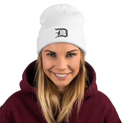 Detroit 'Old English D' Winter Beanie (Iron Ore Grey)