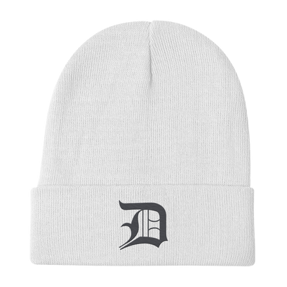 Detroit 'Old English D' Winter Beanie (Iron Ore Grey)