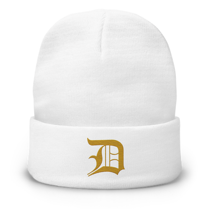 Detroit 'Old English D' Winter Beanie (Gold)