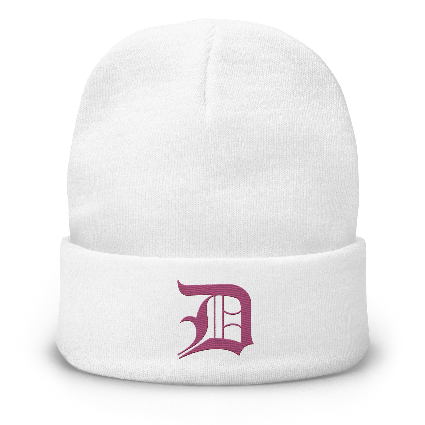 Detroit 'Old English D' Winter Beanie (Apple Blossom Pink)