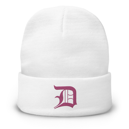 Detroit 'Old English D' Winter Beanie (Apple Blossom Pink)