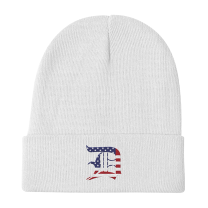 Detroit 'Old English D' Winter Beanie (Patriotic Edition)