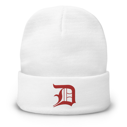 Detroit 'Old English D' Winter Beanie (Alform Red)