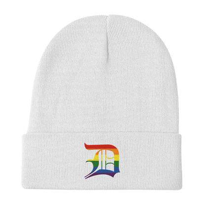 Detroit 'Old English D' Winter Beanie (Rainbow Pride Edition)