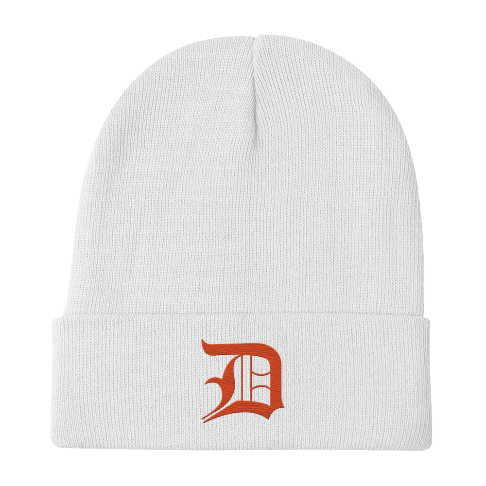 Detroit 'Old English D' Winter Beanie (Maple Leaf Orange)