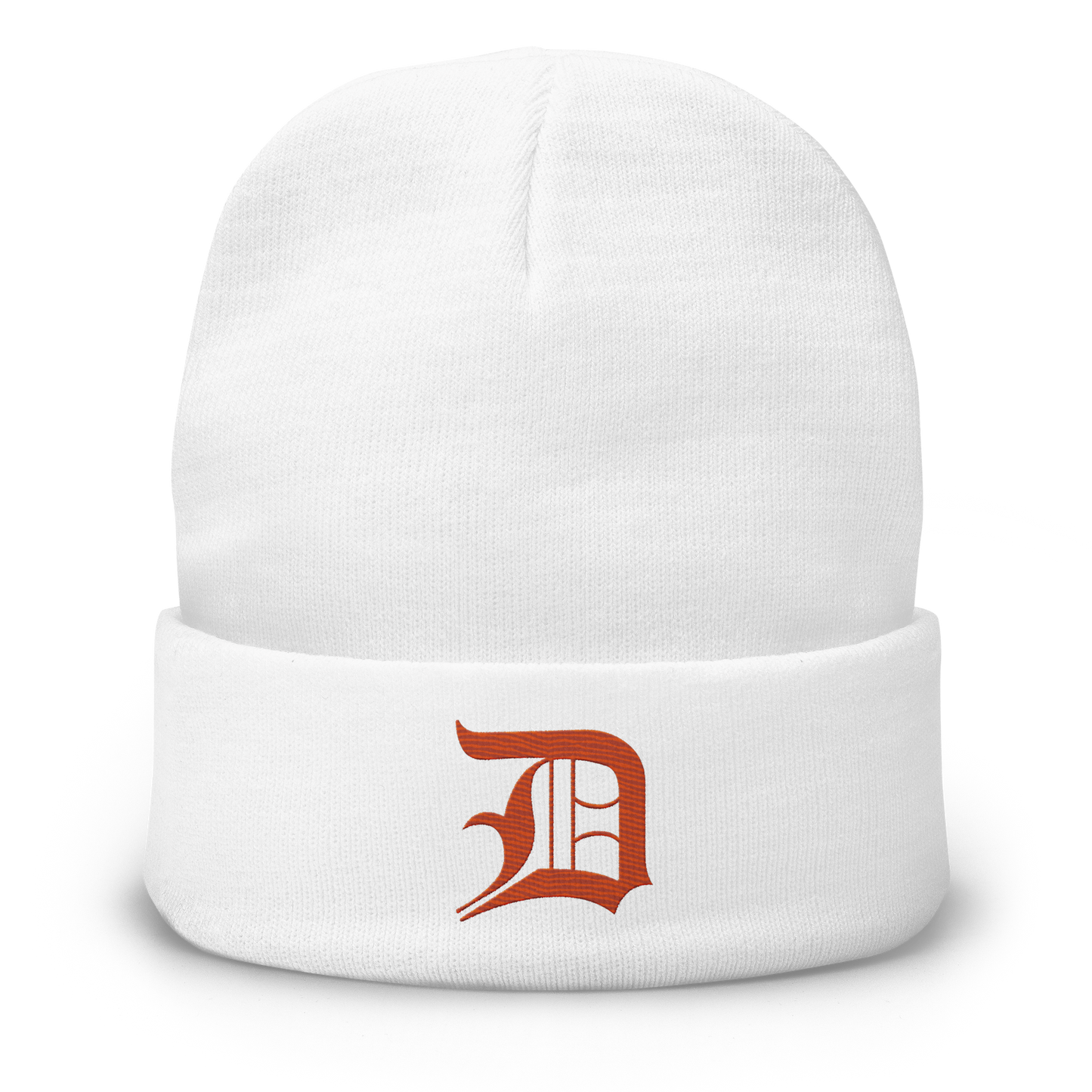 Detroit 'Old English D' Winter Beanie (Maple Leaf Orange)