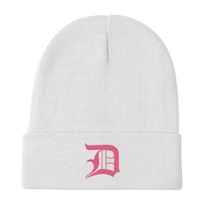 Detroit 'Old English D' Winter Beanie (Rhodochrosite Pink)