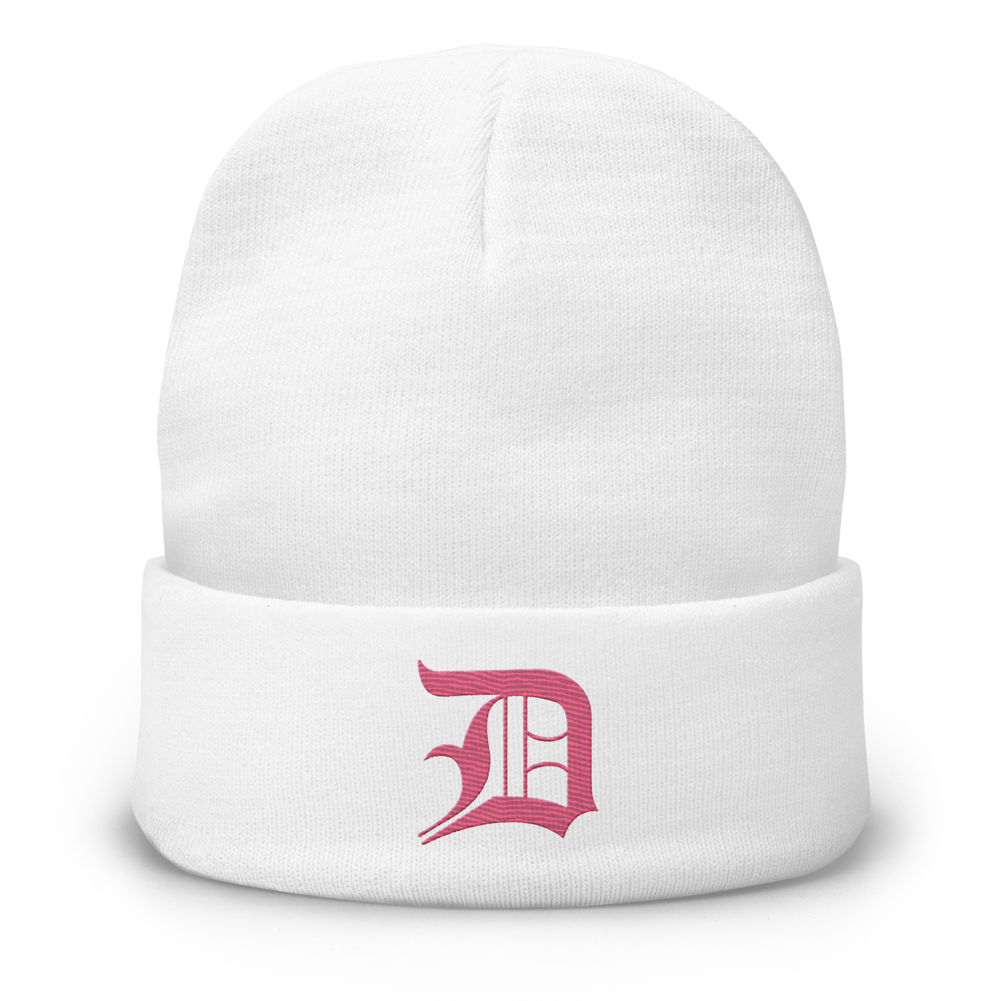 Detroit 'Old English D' Winter Beanie (Rhodochrosite Pink)