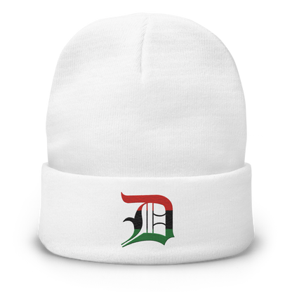 Detroit 'Old English D' Winter Beanie (Pan-African Edition)