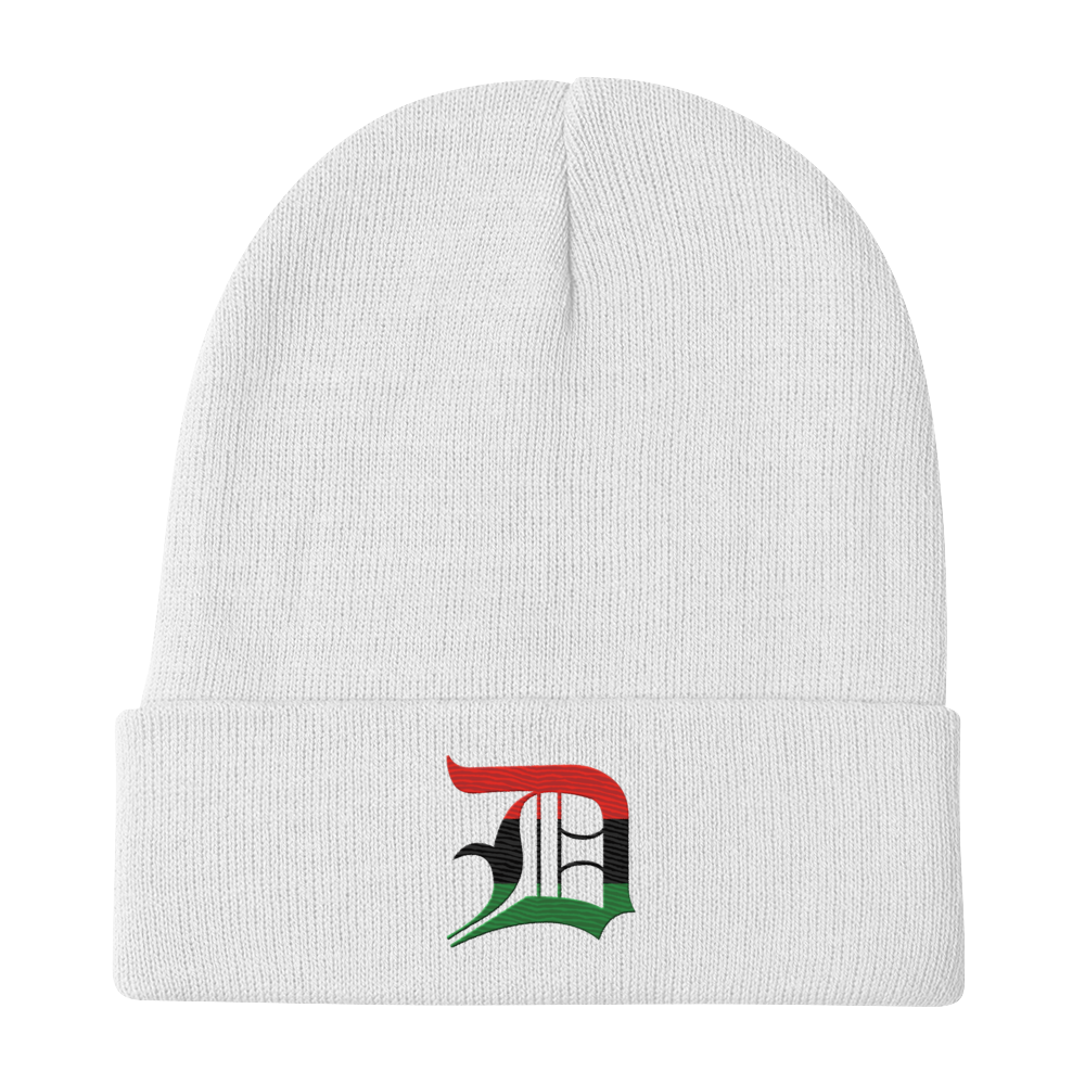 Detroit 'Old English D' Winter Beanie (Pan-African Edition)