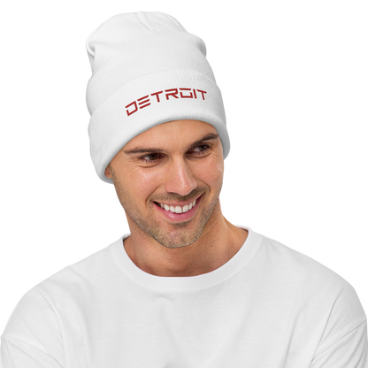 'Detroit' Winter Beanie (Electric Font) | Red