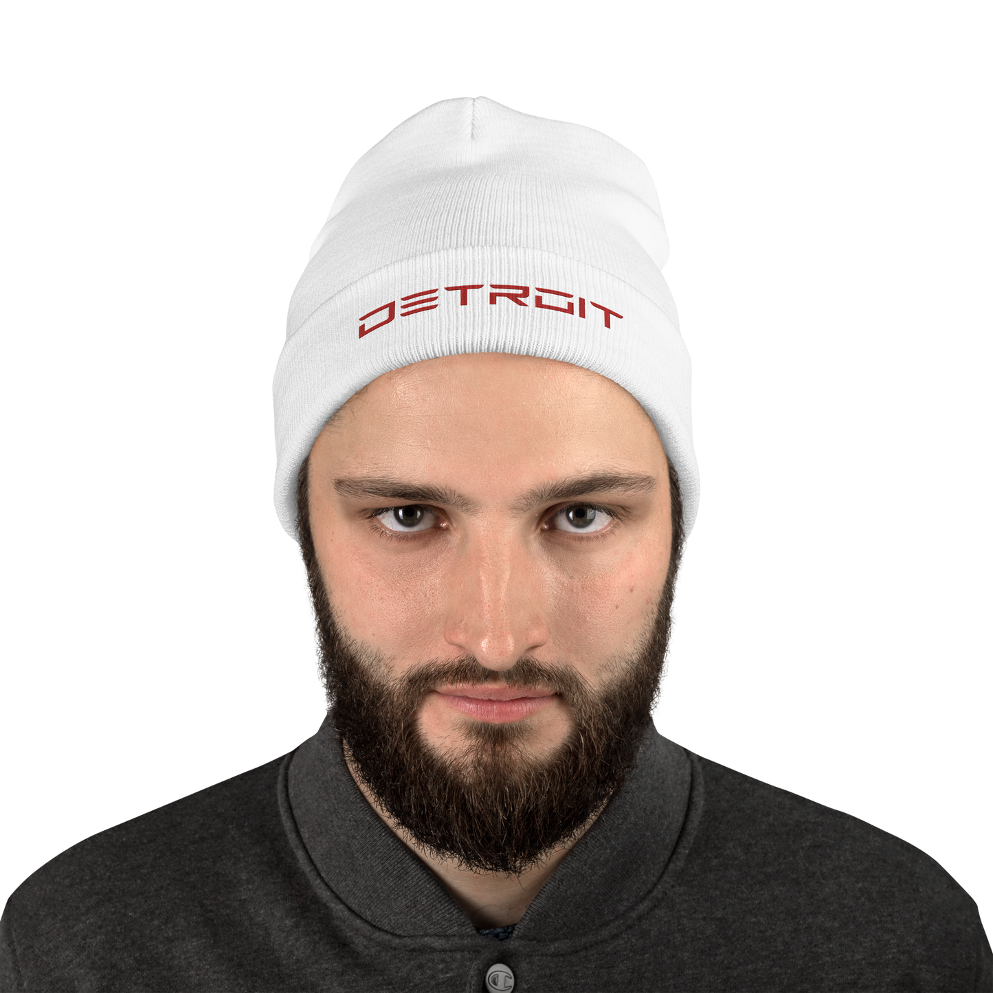 'Detroit' Winter Beanie (Electric Font) | Red