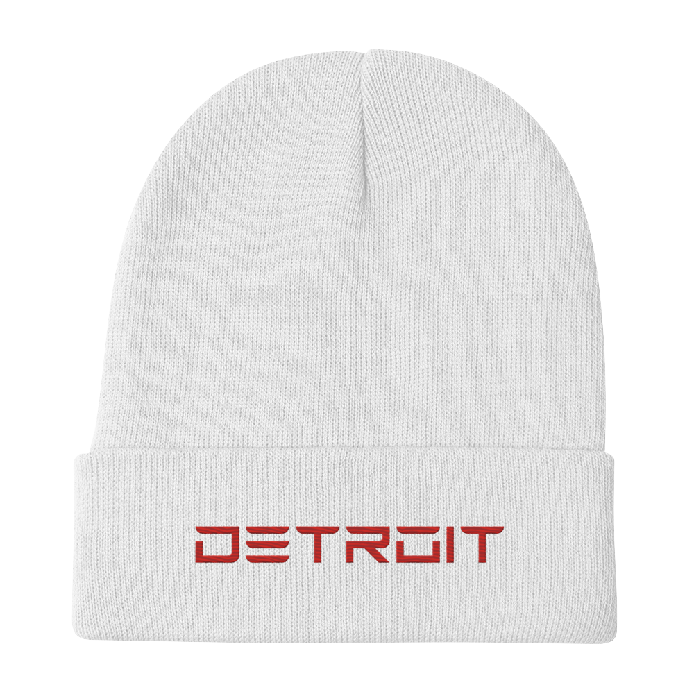 'Detroit' Winter Beanie (Electric Font) | Red