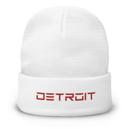 'Detroit' Winter Beanie (Electric Font) | Red