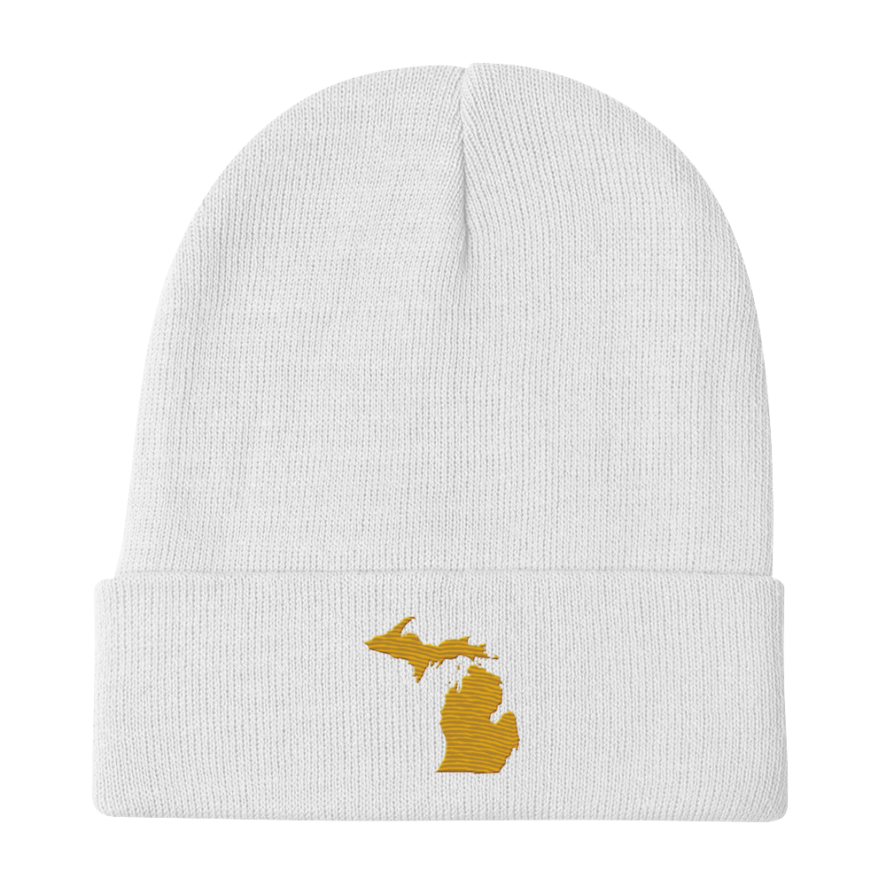 Michigan Winter Beanie | Gold Outline