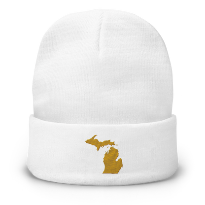 Michigan Winter Beanie | Gold Outline