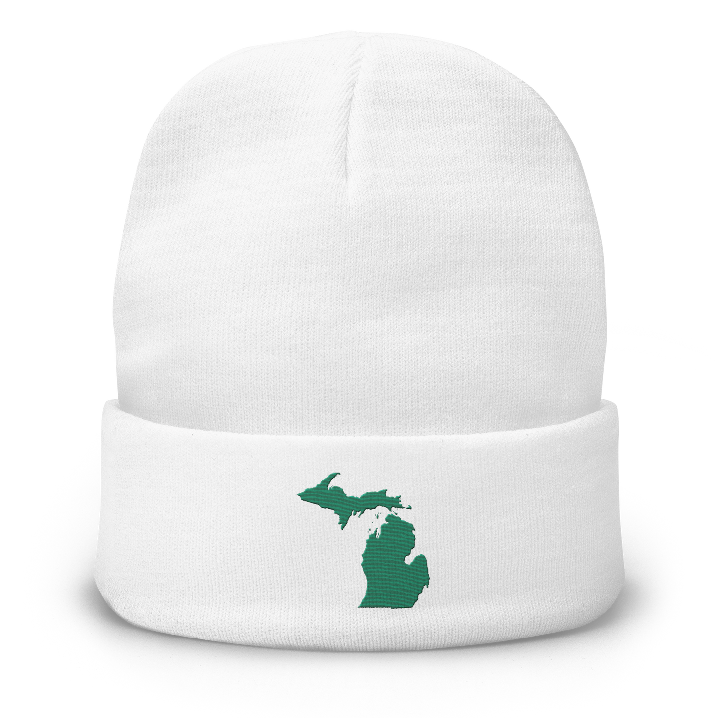 Michigan Winter Beanie | Emerald Green Outline