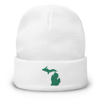 Michigan Winter Beanie | Emerald Green Outline