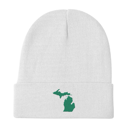 Michigan Winter Beanie | Emerald Green Outline