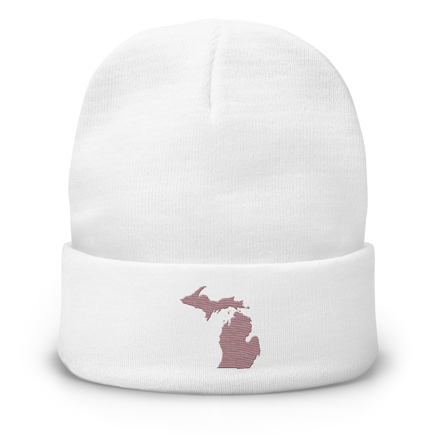 Michigan Winter Beanie | Cherry Blossom Pink Outline