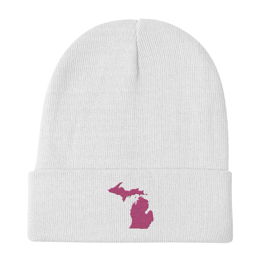 Michigan Winter Beanie | Apple Blossom Pink Outline