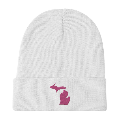 Michigan Winter Beanie | Apple Blossom Pink Outline