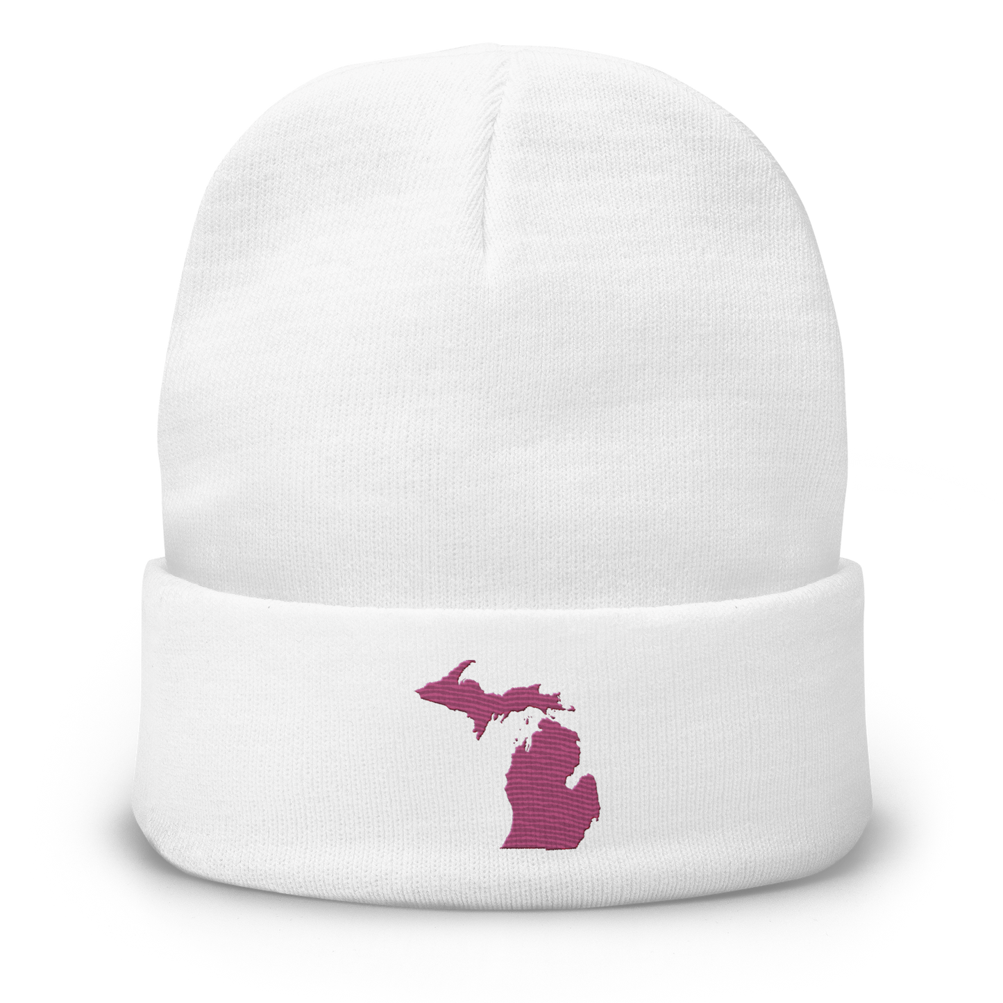 Michigan Winter Beanie | Apple Blossom Pink Outline