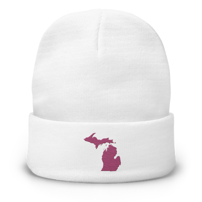 Michigan Winter Beanie | Apple Blossom Pink Outline