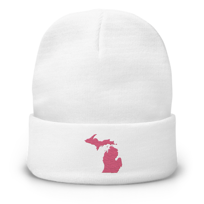 Michigan Winter Beanie | Rhodochrosite Pink Outline