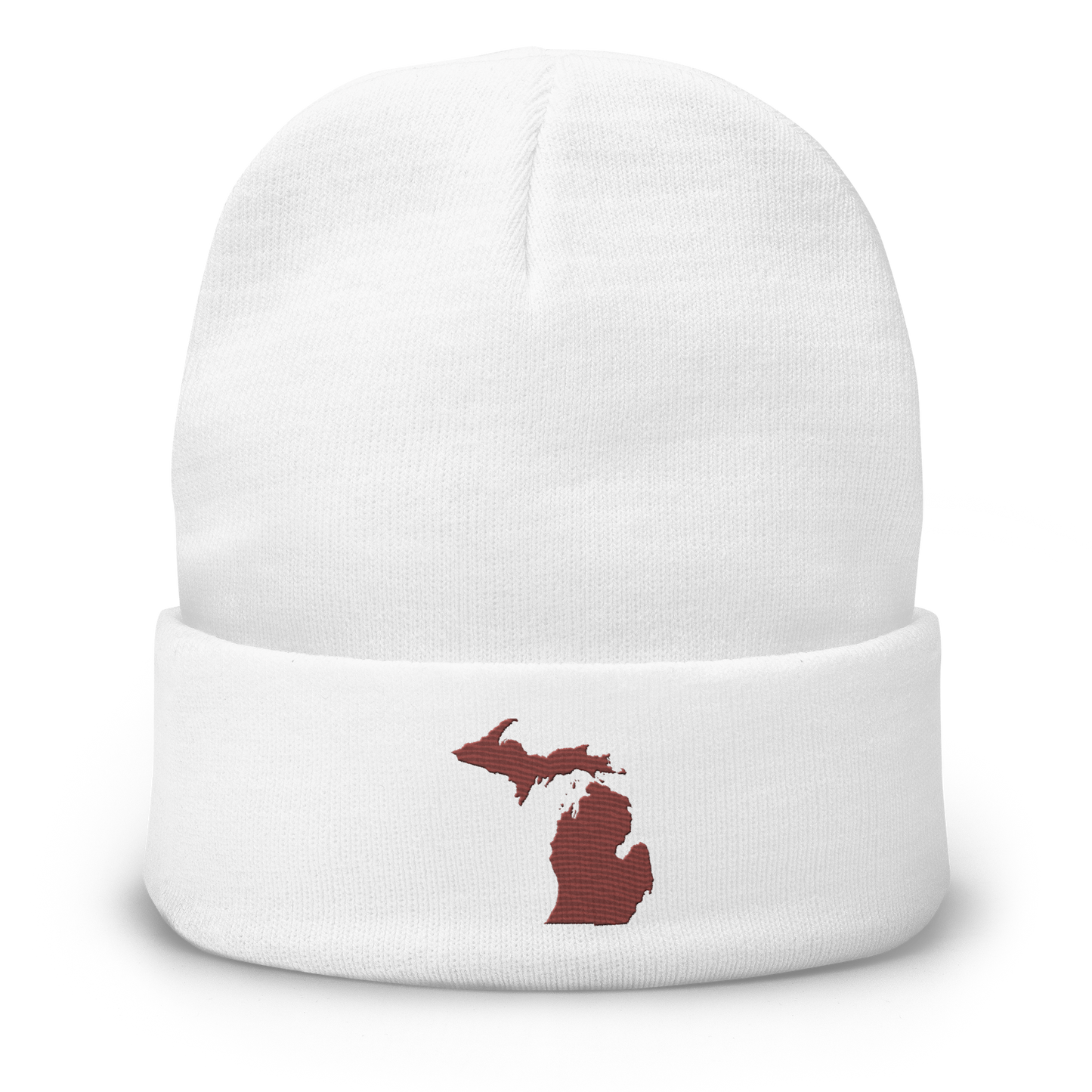 Michigan Winter Beanie | Ore Dock Red Outline