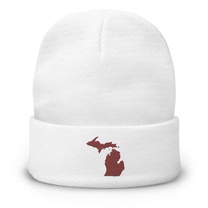 Michigan Winter Beanie | Ore Dock Red Outline