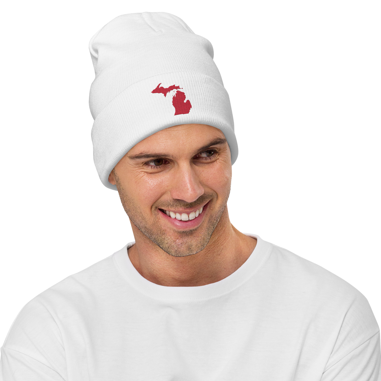 Michigan Winter Beanie | Lighthouse Red Outline