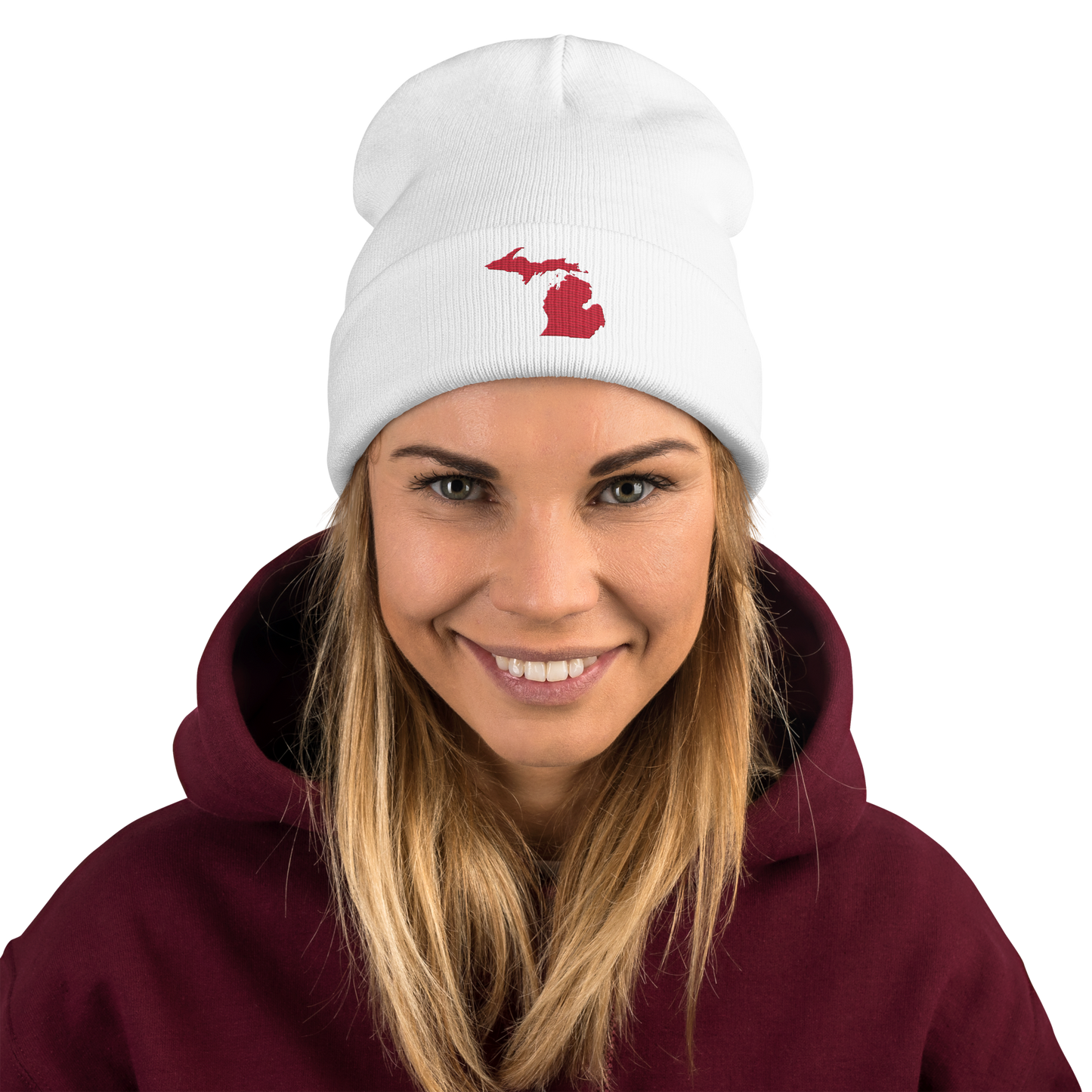 Michigan Winter Beanie | Lighthouse Red Outline