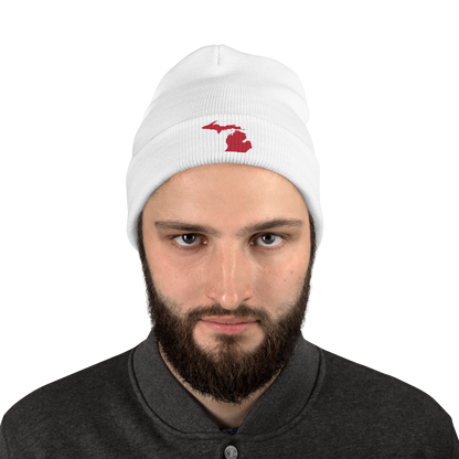 Michigan Winter Beanie | Lighthouse Red Outline